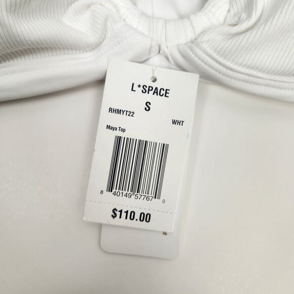 L*Space Maya Bikini Top in White Size Small NWT Convertible Strapless - Picture 4 of 5